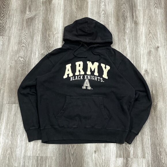 00s NCAA Army Black Knights Hoodie Hooded Sweatshirt Distressed Colosseum Sz XL - Picture 1 of 5